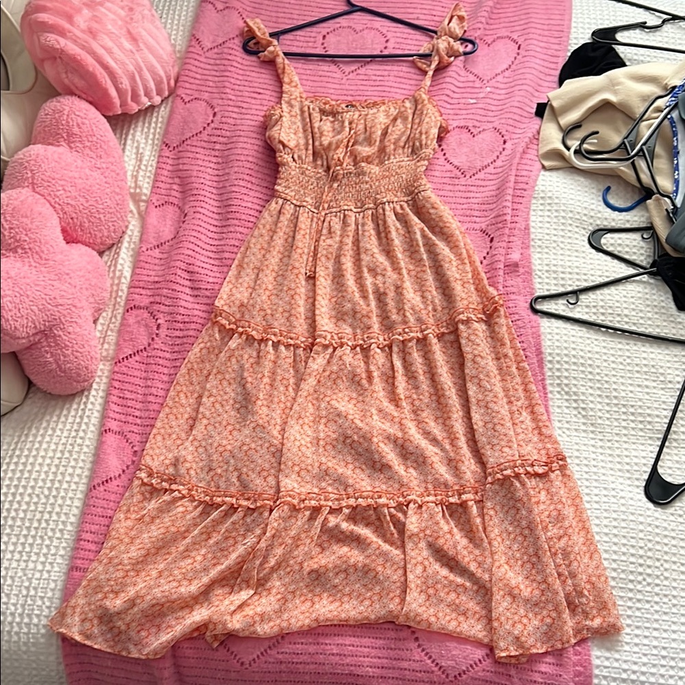 Orange Floral  Dress